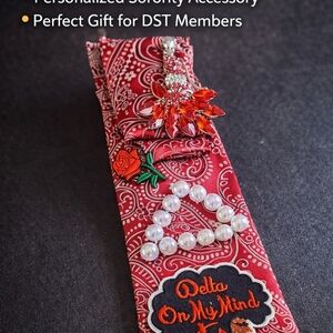 Red Paisley Sorority Hair Accessory